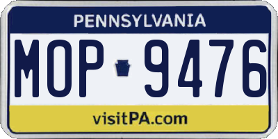 PA license plate MOP9476