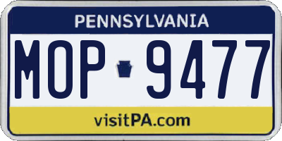 PA license plate MOP9477