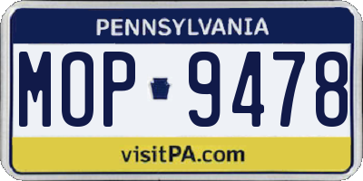 PA license plate MOP9478