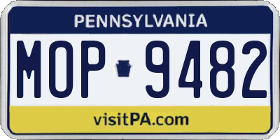 PA license plate MOP9482