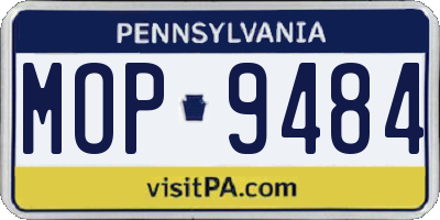 PA license plate MOP9484
