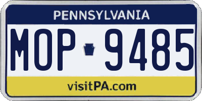 PA license plate MOP9485