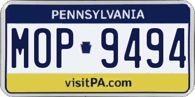 PA license plate MOP9494