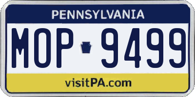 PA license plate MOP9499