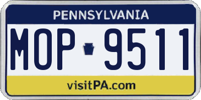 PA license plate MOP9511