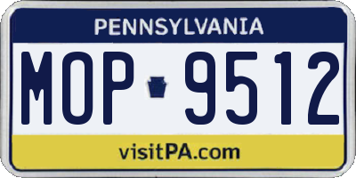 PA license plate MOP9512