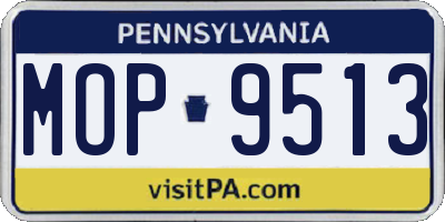 PA license plate MOP9513