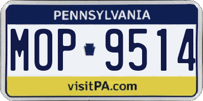 PA license plate MOP9514