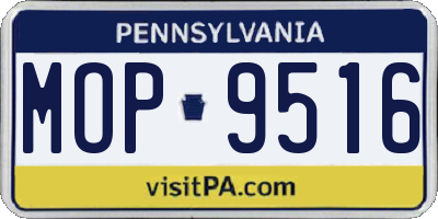 PA license plate MOP9516