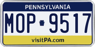 PA license plate MOP9517