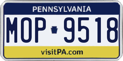 PA license plate MOP9518