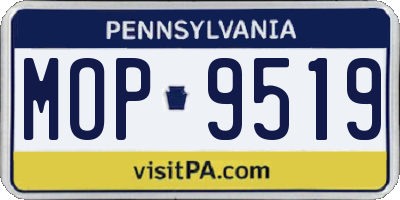 PA license plate MOP9519