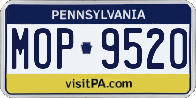 PA license plate MOP9520