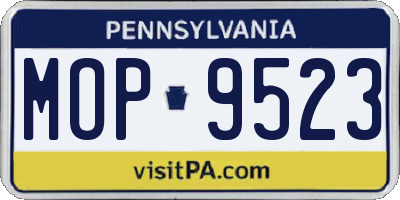 PA license plate MOP9523