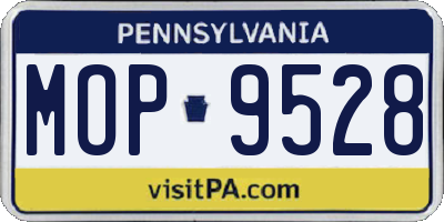 PA license plate MOP9528