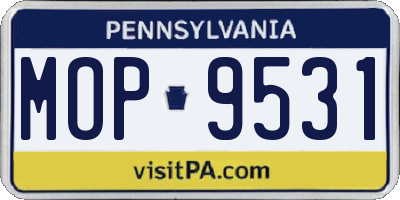 PA license plate MOP9531
