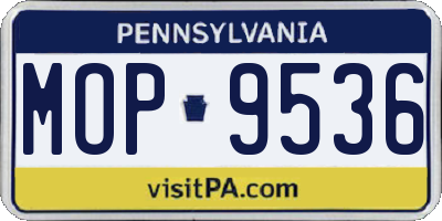 PA license plate MOP9536