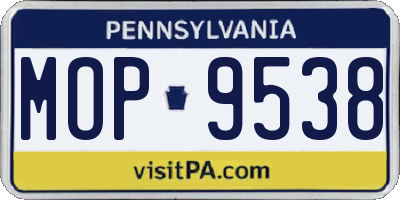 PA license plate MOP9538