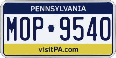 PA license plate MOP9540