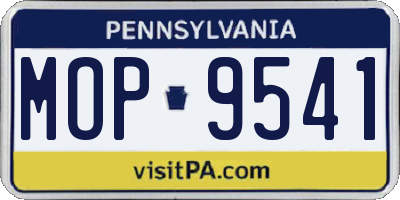 PA license plate MOP9541
