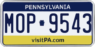 PA license plate MOP9543