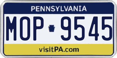 PA license plate MOP9545