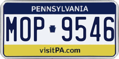 PA license plate MOP9546