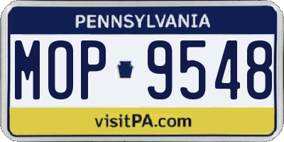 PA license plate MOP9548
