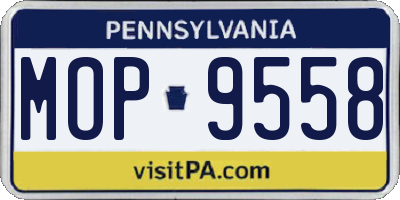 PA license plate MOP9558