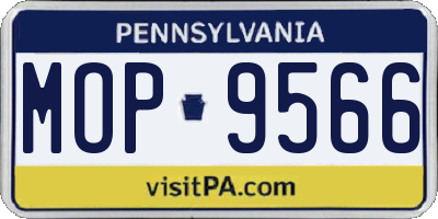 PA license plate MOP9566