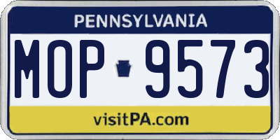PA license plate MOP9573
