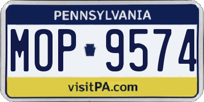 PA license plate MOP9574