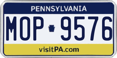 PA license plate MOP9576