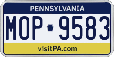 PA license plate MOP9583