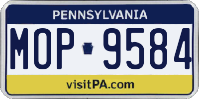 PA license plate MOP9584
