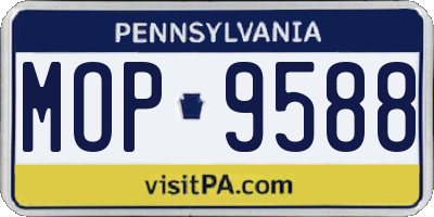 PA license plate MOP9588