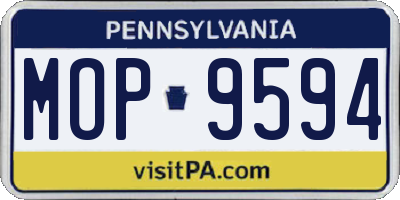 PA license plate MOP9594