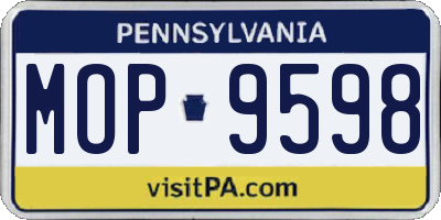 PA license plate MOP9598