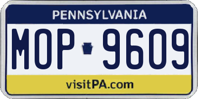 PA license plate MOP9609