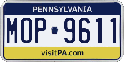PA license plate MOP9611