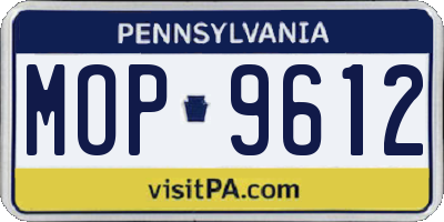 PA license plate MOP9612
