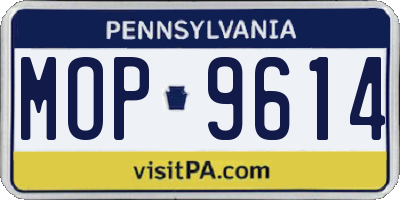 PA license plate MOP9614