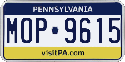 PA license plate MOP9615