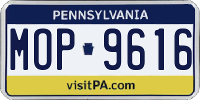 PA license plate MOP9616
