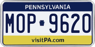 PA license plate MOP9620