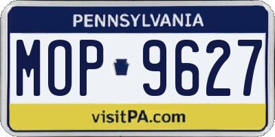 PA license plate MOP9627