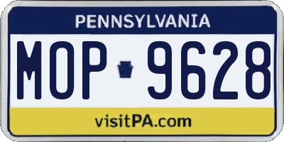 PA license plate MOP9628