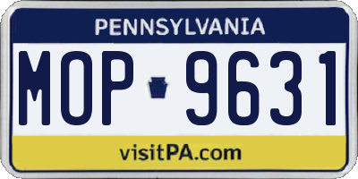PA license plate MOP9631
