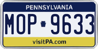 PA license plate MOP9633