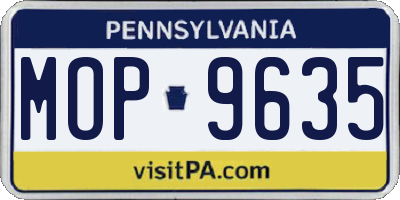 PA license plate MOP9635